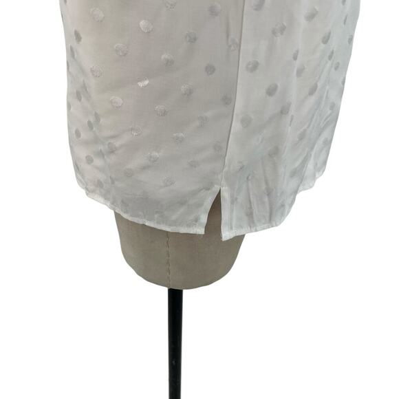 Current Air Los Angeles White Swiss Dot Lace Button Down Blouse Size Medium - Picture 7 of 11